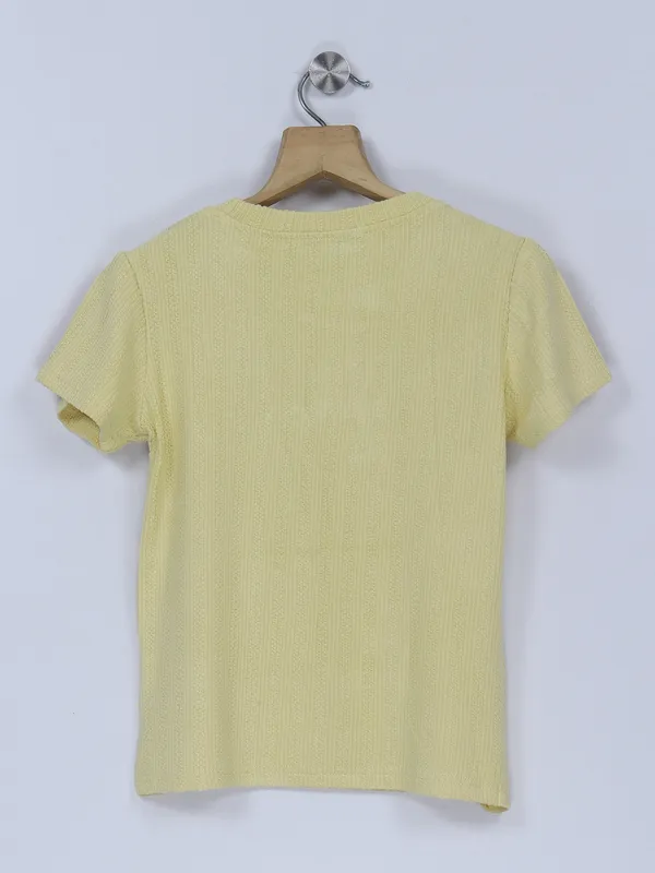 Deal light yellow printed top