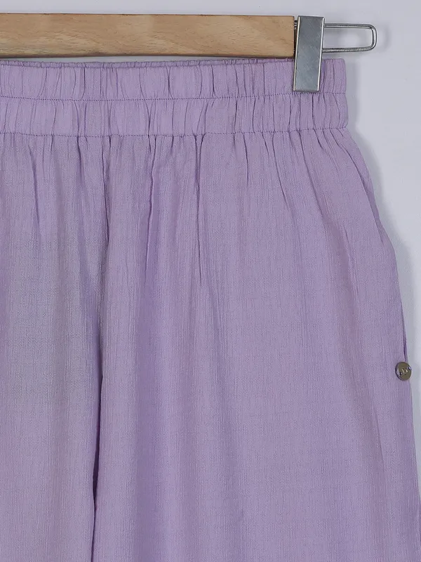 Deal lilac purple cotton casual wear palazzo