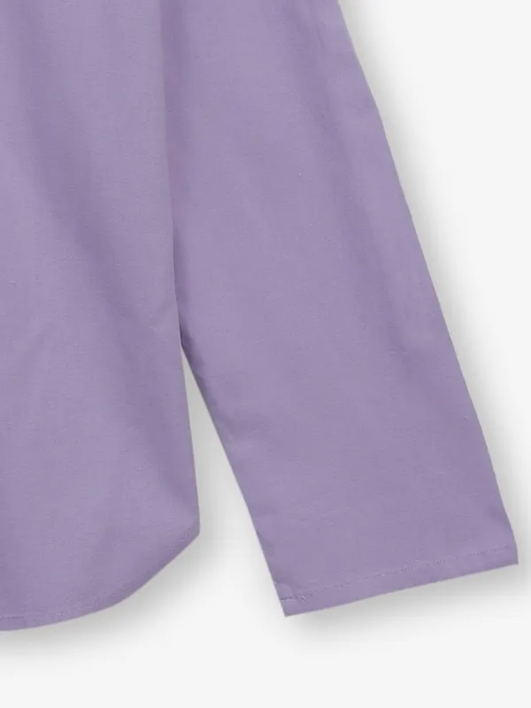 DEAL lilac purple plain cotton silk shirt