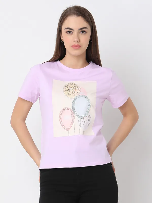 Deal lilac purple printed t-shirt