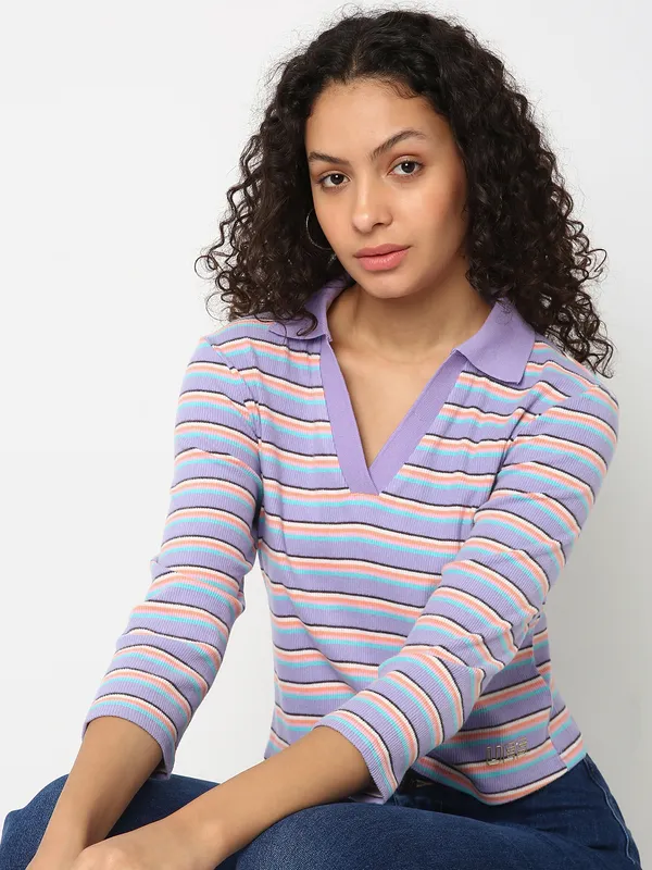 Deal lilac purple stripe t shirt