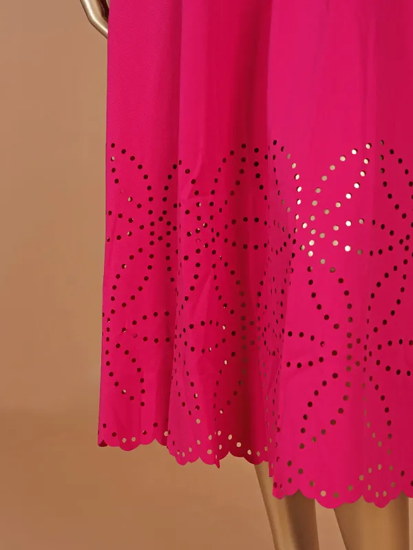 DEAL magenta plain cotton dress