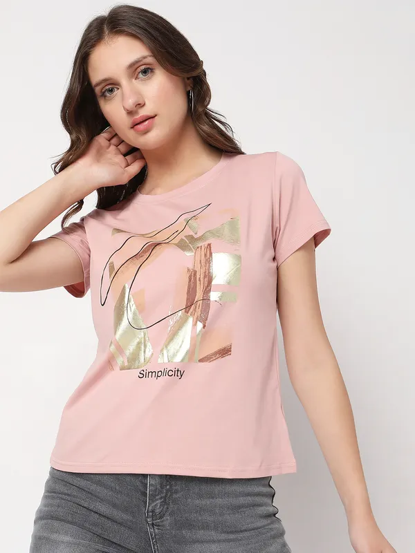 Deal mauve pink cotton t shirt