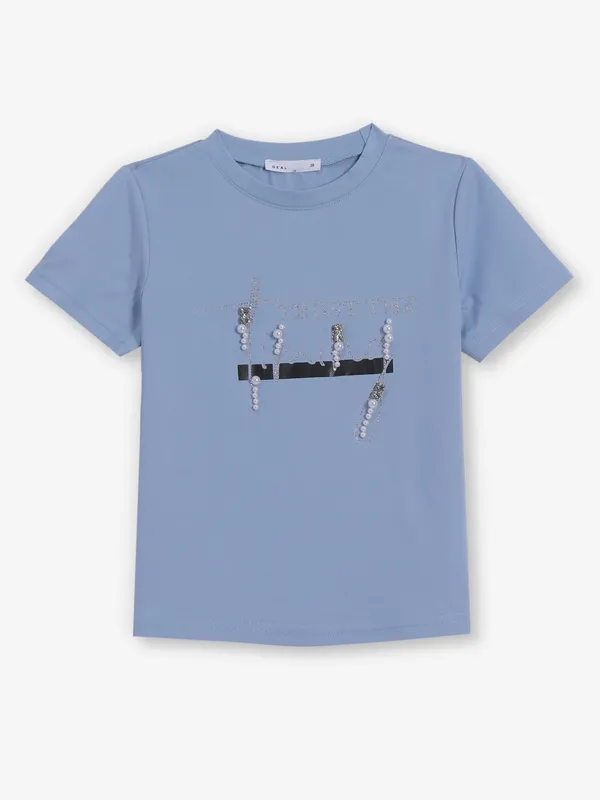 DEAL mint blue cotton t-shirt