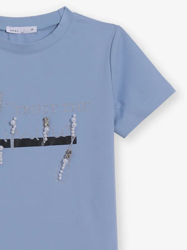 DEAL mint blue cotton t-shirt