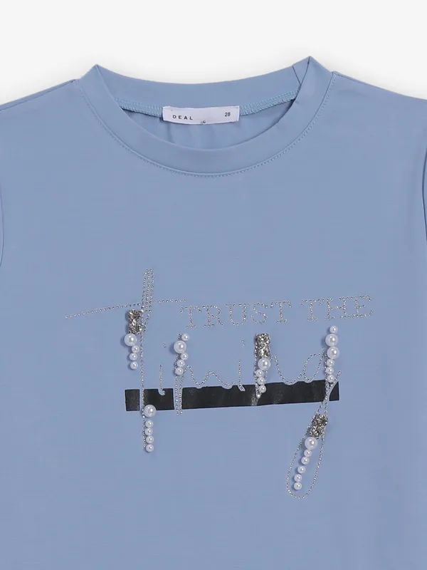 DEAL mint blue cotton t-shirt