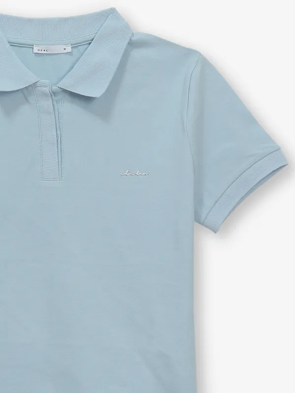 DEAL mint blue plain cotton t-shirt