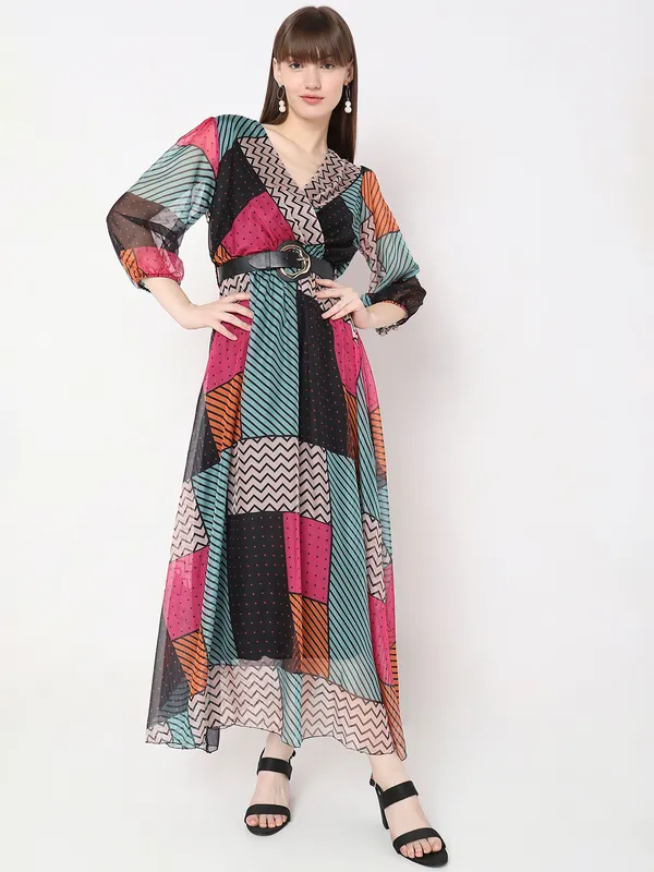 Deal multi color printed dress