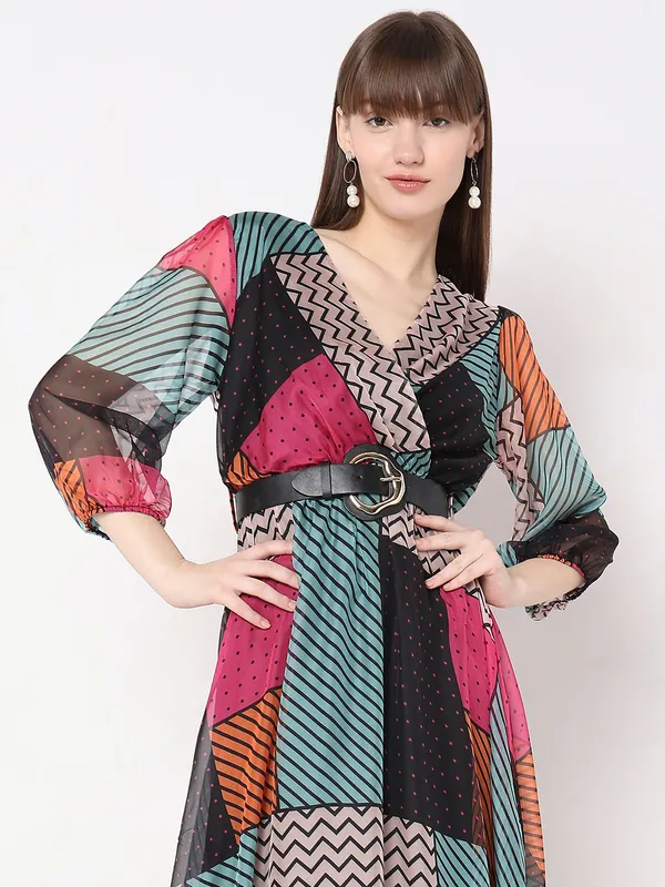 Deal multi color printed dress