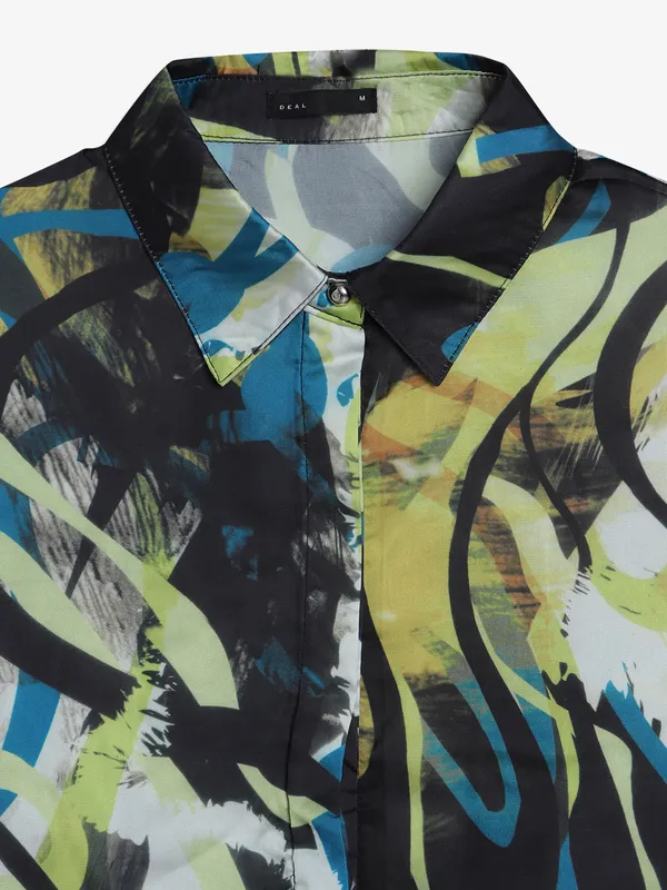 Deal multi color printed satin shirt