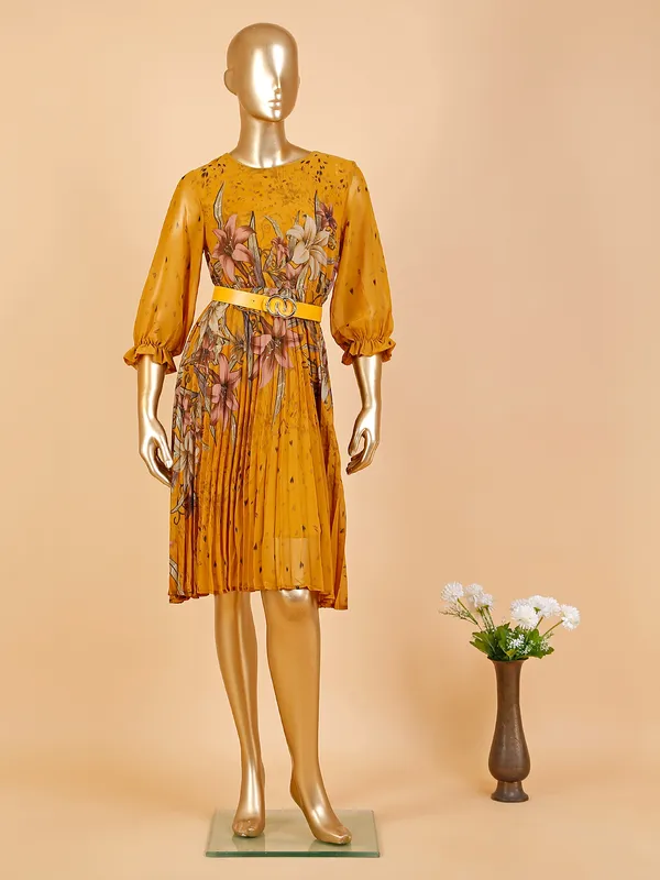 Deal mustard yellow printed dress