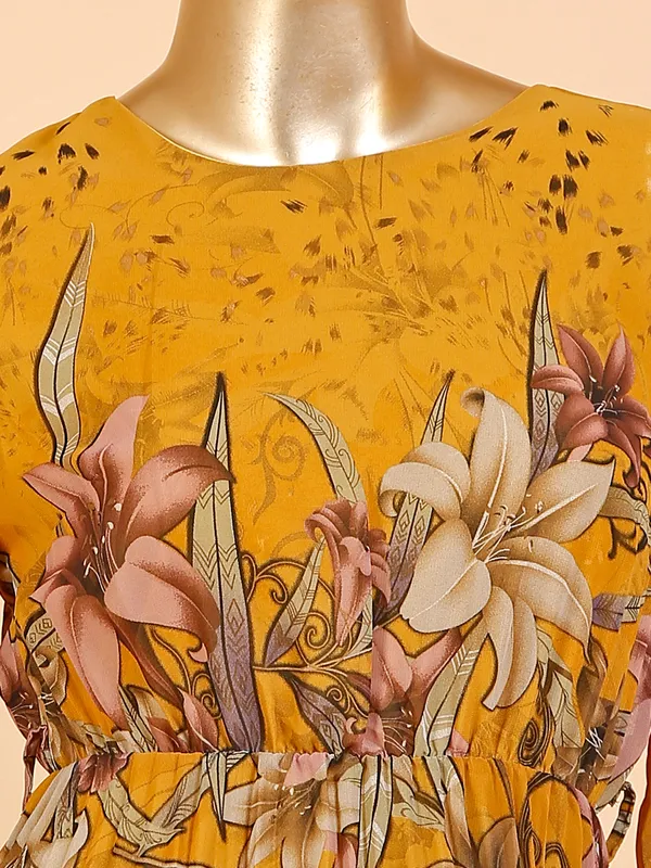 Deal mustard yellow printed dress