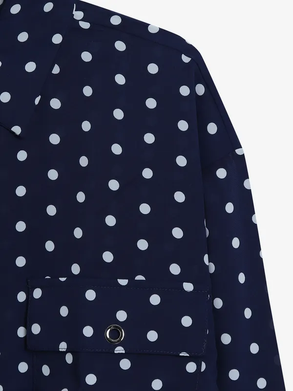 Deal navy cotton printed shirt