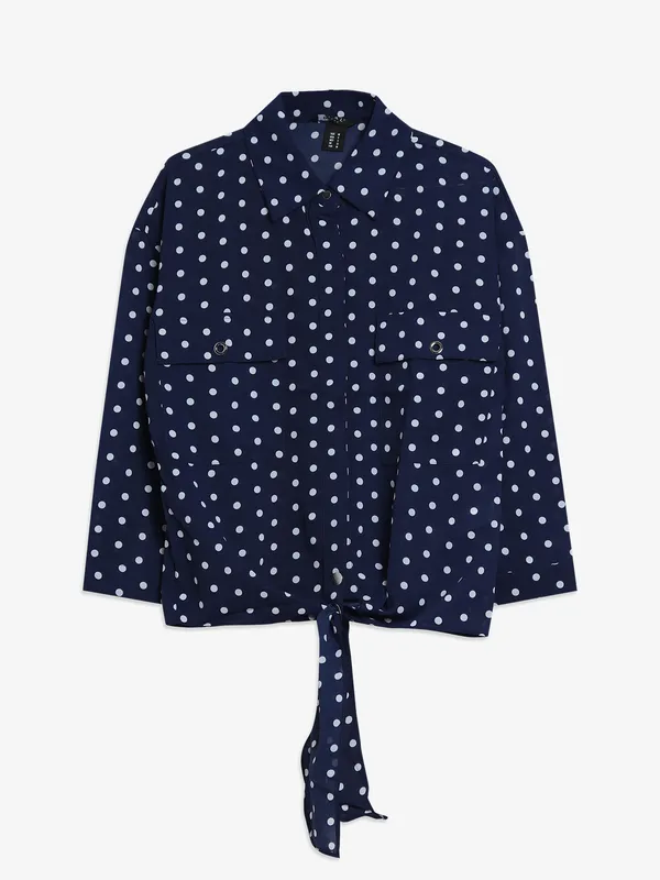Deal navy cotton printed shirt