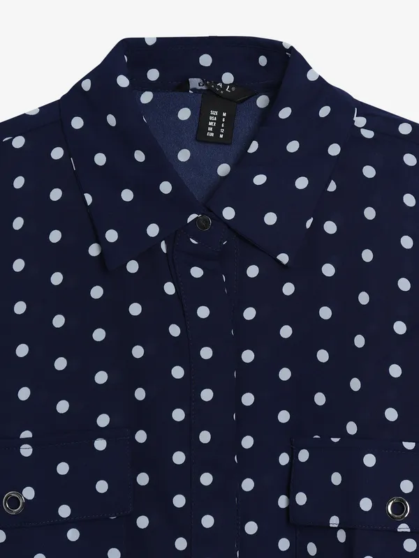 Deal navy cotton printed shirt