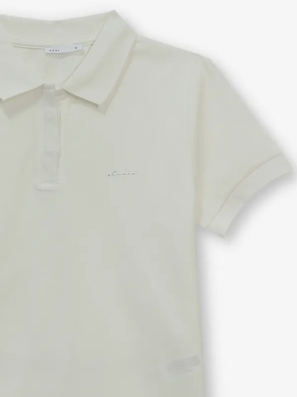 DEAL off-white cotton plain t-shirt