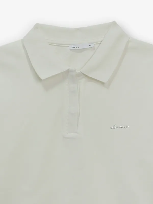DEAL off-white cotton plain t-shirt
