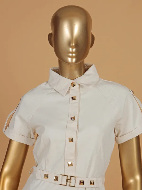 DEAL off-white cotton silk designer dress
