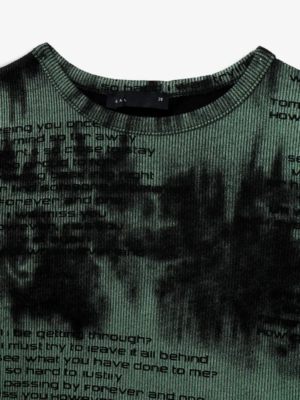 DEAL olive cotton crop t-shirt