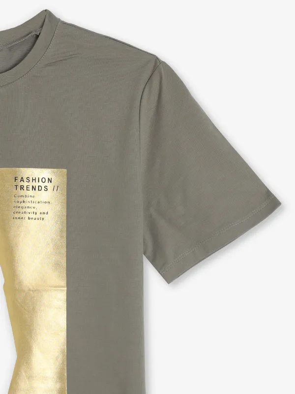 DEAL olive cotton t-shirt with printed