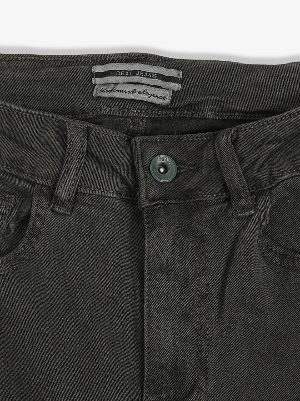DEAL olive solid denim straight jeans