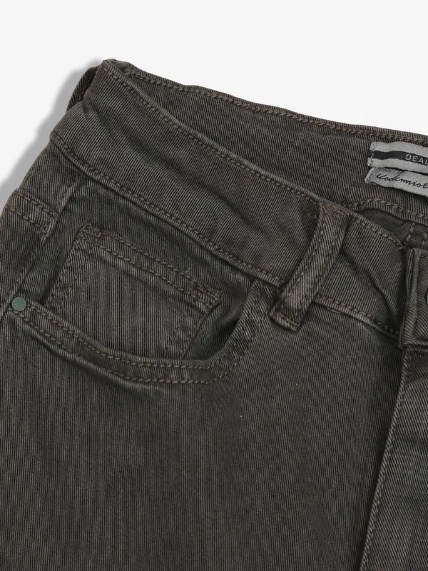 DEAL olive solid denim straight jeans