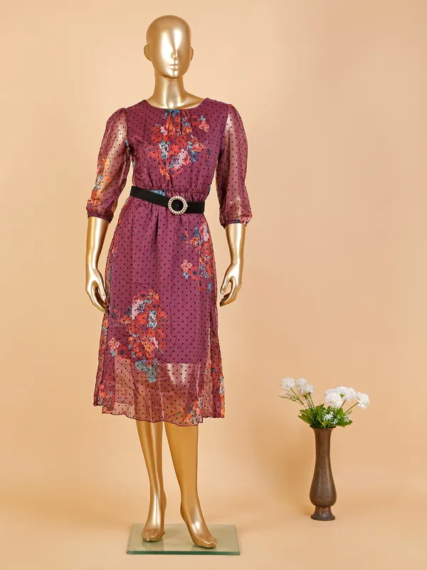 Deal onion pink printed organza dress