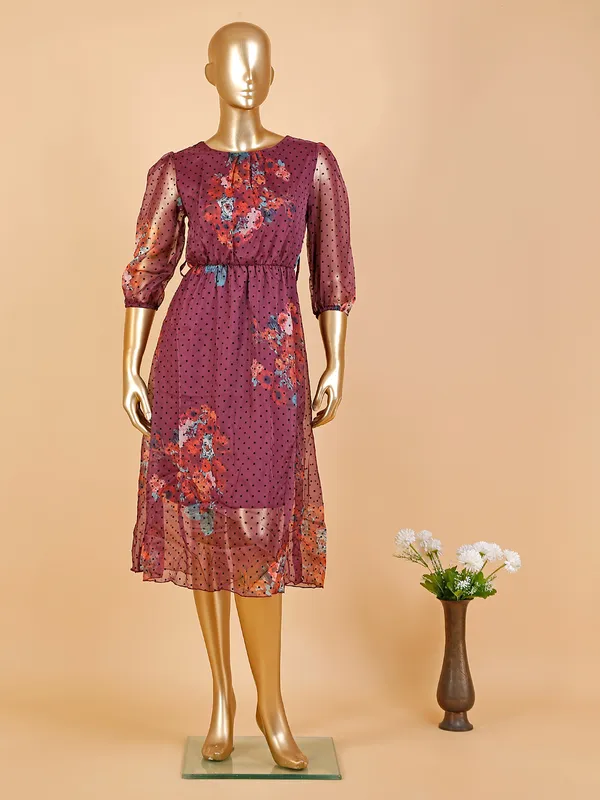 Deal onion pink printed organza dress