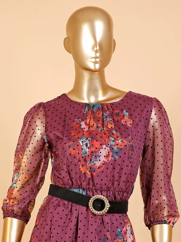 Deal onion pink printed organza dress