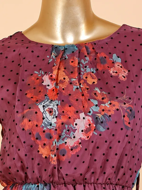 Deal onion pink printed organza dress