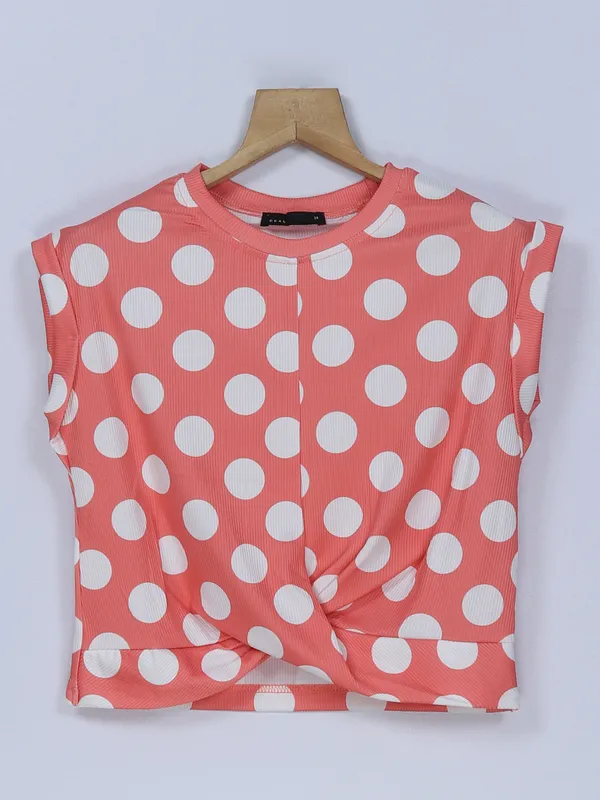 Deal peach printed girls top