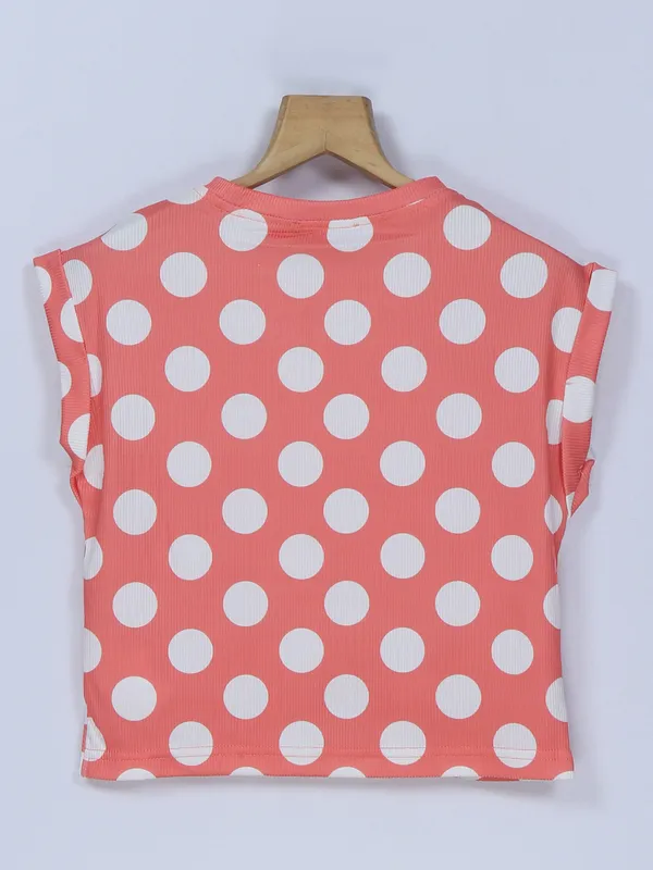 Deal peach printed girls top