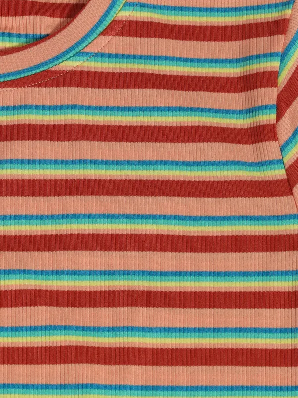 Deal peach stripe cotton t-shirt