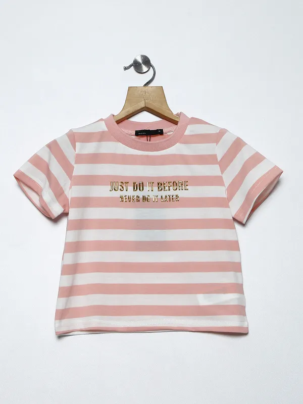 Deal peach stripe cotton top