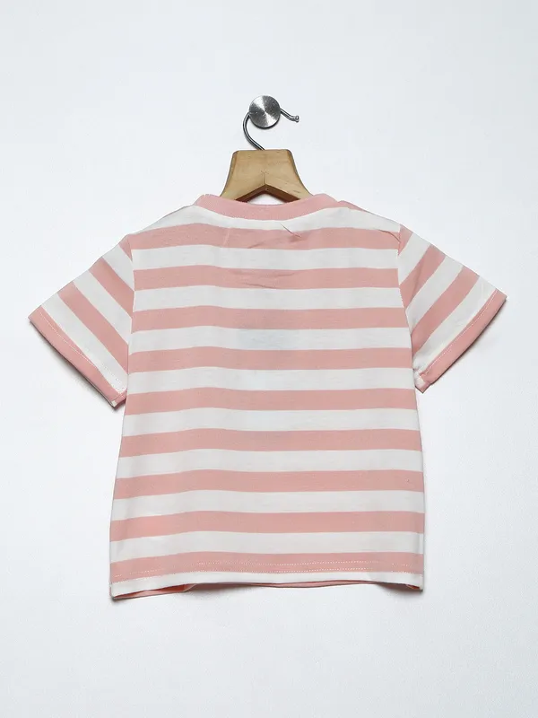 Deal peach stripe cotton top