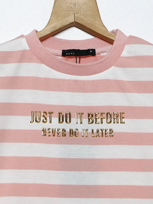 Deal peach stripe cotton top