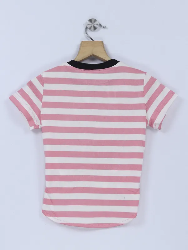Deal pink and white stripe top