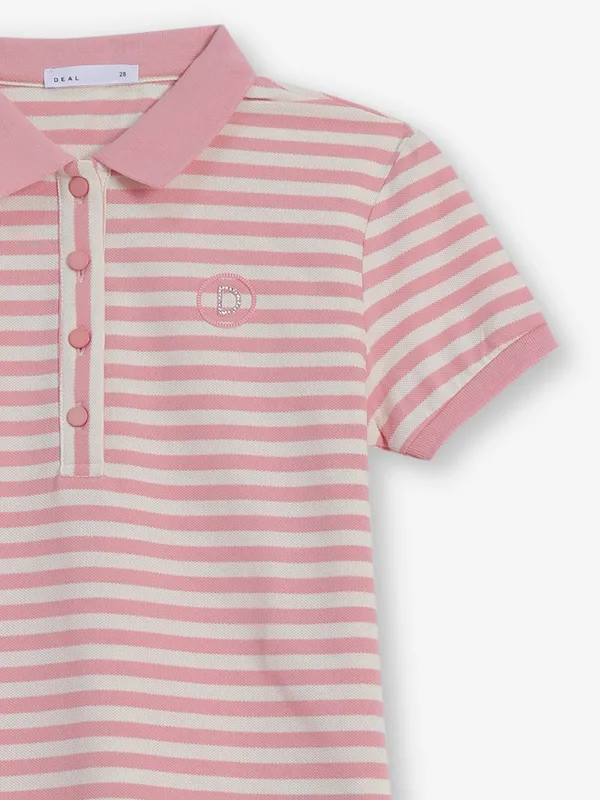 DEAL pink cotton stripe t-shirt