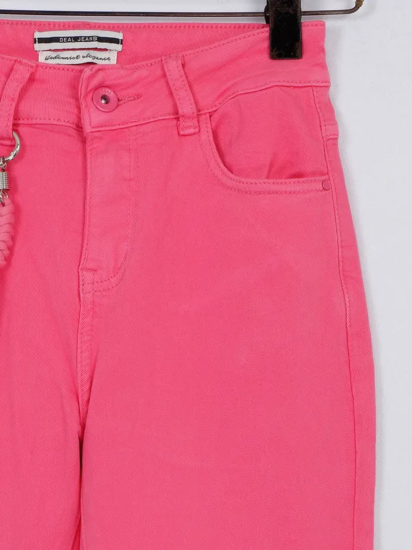 Deal pink solid jeans