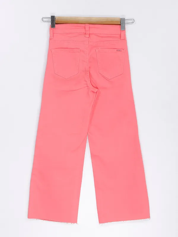 Deal pink wide leg solid jeans