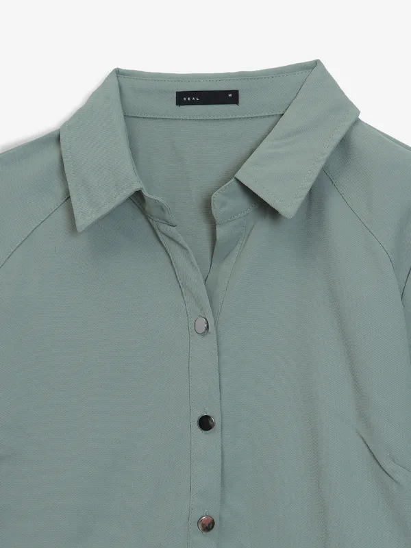 DEAL pista green cotton shirt