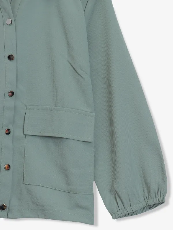 DEAL pista green cotton shirt