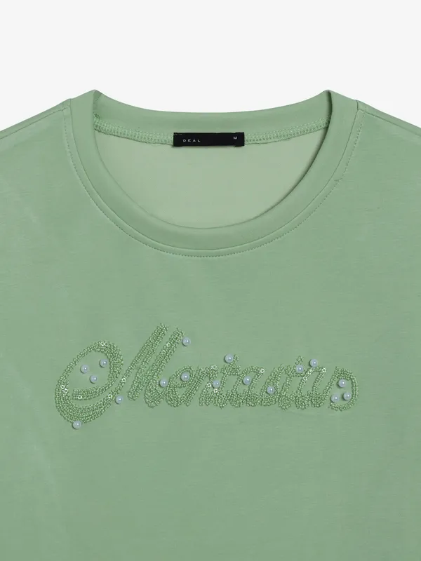 Deal pista green cotton t-shirt