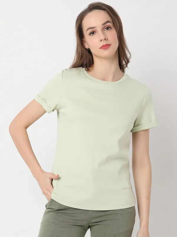 Deal pista green plain t-shirt