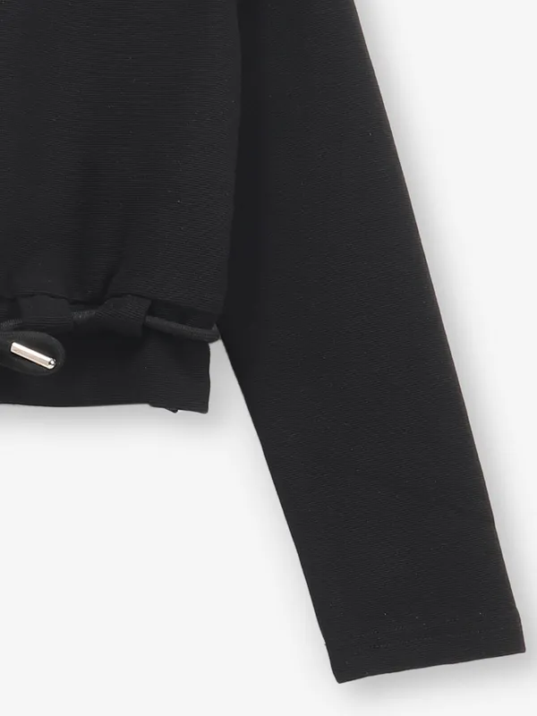 DEAL plain black casual cotton crop top
