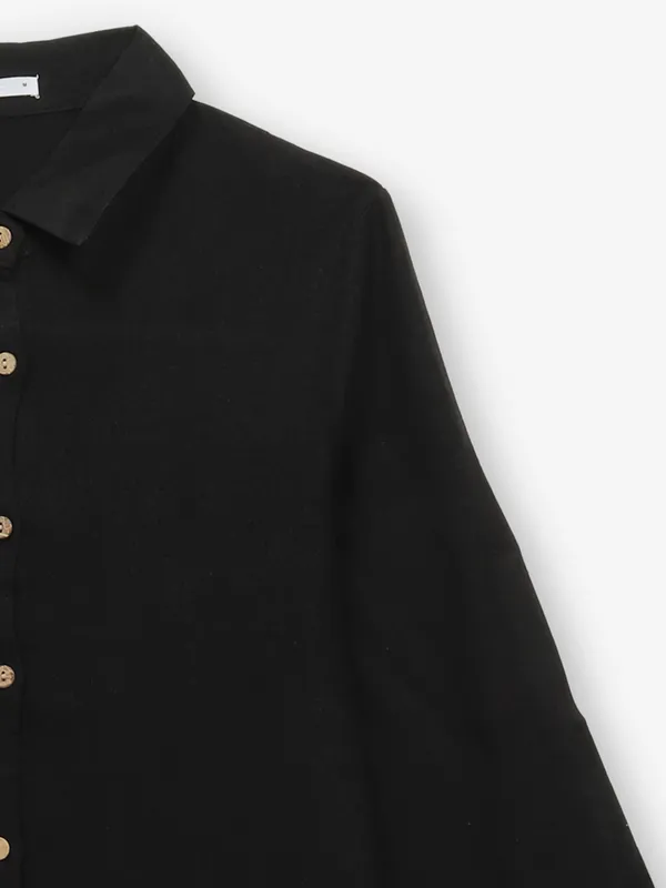 DEAL plain black cotton shirt for women