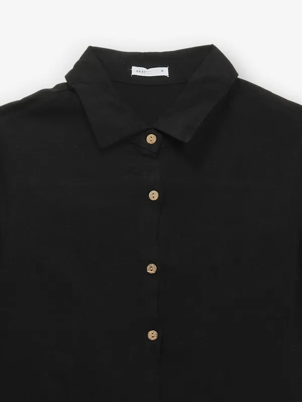 DEAL plain black cotton shirt for women