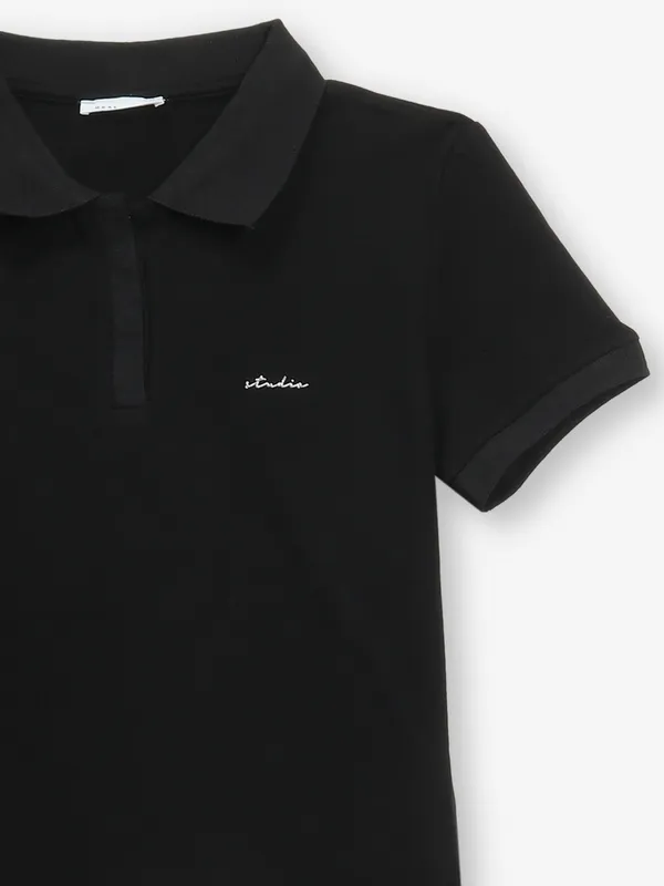 DEAL plain black cotton t-shirt