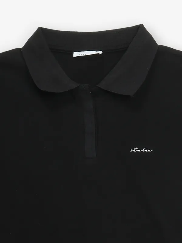 DEAL plain black cotton t-shirt