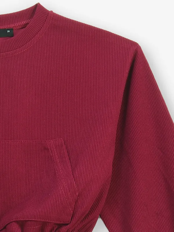 DEAL plain dark pink cotton crop top